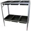 Image de Table De Rempotage En Acier Galvanisé   2 Plateaux   6 Terrines   Dimensions H7 X L38,1 X L24,3 Cm   Pour Semis Et Bouturage   Outiror