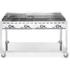 Image de HENDI Système de gril Green Fire 4 brûleurs, Profi Line, avec support à roulettes, gris clair, 22kW, 1400x612x(H)825mm