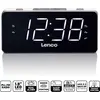 Image de Lenco CR-18 White - Radio-réveil FM avec grand écran 1,8" - LED blanches - 2 heures de réveil - fonction snooze - fonction variateur - Blanc
