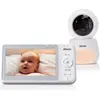 Image de Alecto DVM2050 - Babyphone avec caméra HD, grand écran couleur 5 pouces et veilleuse - Télécommandé - Blanc