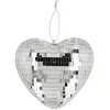 Image de Boule disco COEUR facettes ARGENT 19cm (coeur Argent)