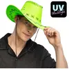 Image de Chapeau cowboy Savanne vert fluo UV