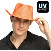 Image de Chapeau cowboy Aurora orange fluo UV