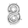 Image de Ballon en aluminium chiffre 8 : Argent : 36 cm