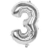 Image de Ballon aluminium chiffre 3 86 cm : Argent