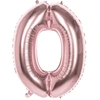 Image de Ballon Mylar Rose CuivrÃ© Chiffre 0 - 86 cm