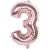Image de Ballon Mylar Rose CuivrÃ© Chiffre 3 - 86 cm