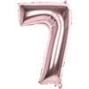 Image de Ballon Mylar Rose CuivrÃ© Chiffre 7 - 86 cm