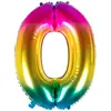 Image de Ballon mylar rainbow 86cm CHIFFRE 0, Multicolore