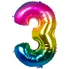 Image de Ballon mylar rainbow 86cm CHIFFRE 3, Multicolore