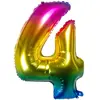 Image de Ballon mylar rainbow 86cm CHIFFRE 4, Multicolore
