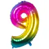 Image de Ballon mylar rainbow 86cm CHIFFRE 9, Multicolore
