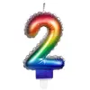 Image de BOUGIE balloon multicolore avec mèche, chiffre 2