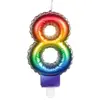 Image de BOUGIE balloon multicolore avec mèche, chiffre 8
