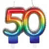 Image de BOUGIE balloon multicolore avec mèches, 50 ans