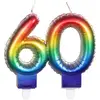 Image de BOUGIE balloon multicolore avec mèches, 60 ans