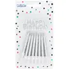 Image de Set 16 Bougies Anniversaire en spirale avec bouchon de gÃ¢teau Happy Birthday - Argent