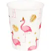 Image de Sachet de 10 gobelets Flamants Roses, rose et or 21cl