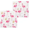 Image de Sachet de 20 Serviettes Flamants Roses, rose et or 33 x 33 cm