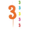 Image de Bougie colorée de 7,5 cm sur pic 3 ans ou chiffre 3