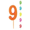 Image de Bougie colorée de 7,5 cm sur pic 9 ans ou chiffre 9