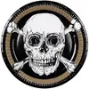 Image de Lot de 10 Assiettes PIRATES rondes noires 23cm