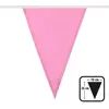 Image de Guirlande de fanions polyester rose clair - 26 x 18 cm - 6 m