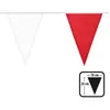 Image de Guirlande de fanions polyester rouge/blanc - 26 x 18 cm - 6 m