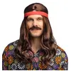 Image de Perruque Woodstock avec bandeau et moustache