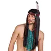 Image de Boland 85783 - Perruque Takoda indien avec bandeau à plumes - Cheveux longs et lisses - Noir - Cheveux synthétiques pour adultes - Accessoire de déguisement - Fête à thème, carnaval en occasion ou reconditionné