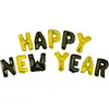 Image de Set de ballon aluminium 40 cm Happy New Year Or et noir