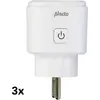 Image de Alecto SMART-PLUG20 - Connecteur intermédiaire wifi intelligent avec compteur électrique, 16 A, 3680 W, pack de 3, blanc