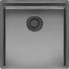 Image de REGINOX R38710 Évier NEW YORK 40X40 Comfort, finition Gun Metal II, à partir d'une largeur de meuble de 50 cm / Installation encastrée au niveau de la surface / Installation sous plan