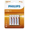 Image de Lot de 4 piles Zinc Philips Longlife AAA (LR03) #2POURCENT