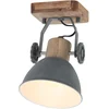 Image de Mexlite - spot - Gearwood - gris - métal bois de caoutchouc - spot en saillie - E27 - 7968GR