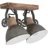 Image de Mexlite - spot - Gearwood - vert - métal bois de caoutchouc - spot en saillie - E27 - 7969G