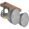 Image de Mexlite - spot - Gearwood - gris - métal bois de caoutchouc - spot en saillie - E27 - 7969GR