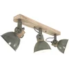 Image de Mexlite - spot - Gearwood - vert - métal bois de caoutchouc - spot en saillie - E27 - 2133G