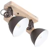 Image de Mexlite - spot - Gearwood - anthracite - métal bois de caoutchouc - spot en saillie - E27 - 7969A