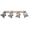 Image de Mexlite - spot - Gearwood - gris - métal bois de caoutchouc - spot en saillie - E27 - 2729GR