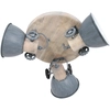 Image de Mexlite - spot - Gearwood - gris - métal bois de caoutchouc - Ø 38cm - E27 - 3063GR