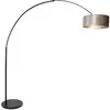 Image de Steinhauer - lampadaire - Sparkled Light - noir - métal tissu - lampe arquée - E27 - 8128ZW