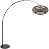 Image de Steinhauer - lampadaire - Sparkled Light - noir - bambou métal - lampe arquée - E27 - 7508ZW