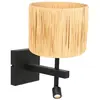 Image de Steinhauer - applique murale - Stang - noir - lin métal - lampe de lit - LED_E27 - 3702ZW