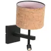 Image de Steinhauer - applique murale - Stang - noir - métal textile - lampe de lit - LED_E27 - 4350ZW