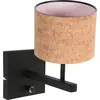 Image de Steinhauer - applique murale - Stang - naturel noir - métal textile - lampe de lit - E27 - 4352ZW