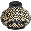 Image de Plafonnier - naturel noir - Bloeba - bambou métal - Ø 23cm - E27 - 4501ZW - Steinhauer