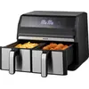 Image de Inventum Inventum GF800HLD - Double friteuse à air - Friteuse à air chaud - 2 x 4 litres - 8 programmes - Double fonction cuisson - 80 à 200 °C - 1700 Watt - noir/RVS