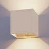 Image de Calex Volterra Applique murale, pour extérieur & intérieur, lumière blanche chaude up & down, batterie rechargeable avec USB-C, sans fil, détecteur de mouvement, étanche, sable