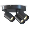 Image de Spot encastré Calex, modèle rond, 3 ampoules, sans ampoules (type GU10), couleur noire